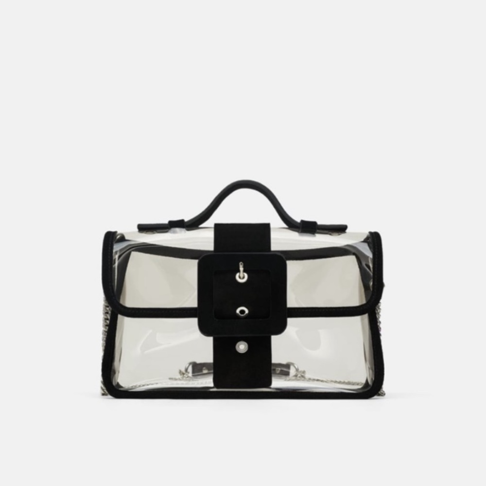 LAST ONE • NWT • Zara • Vinyl Crossbody Bag with Leather Trim